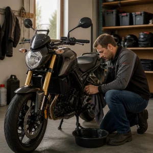 Zazimování Motorky A Příprava Na Dlouhé Stání